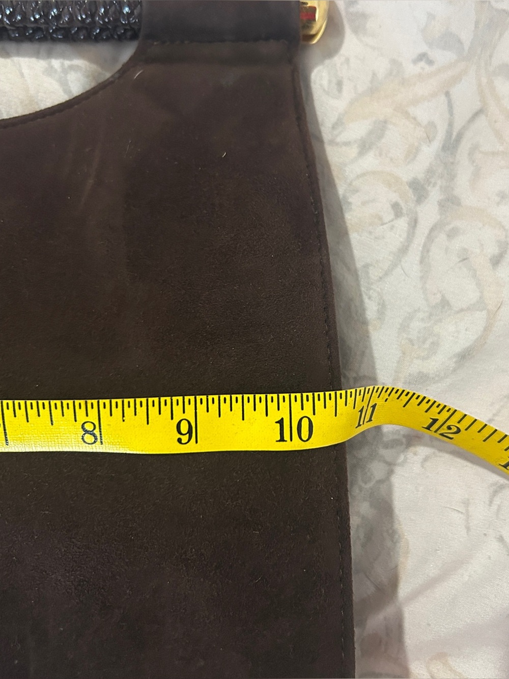 Stuart‎ Weitzman Handbag Women Brown Suede Woven Handle Vintage purse - Picture 12 of 14